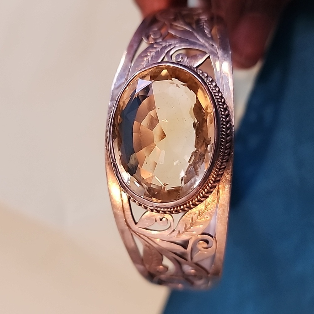 STERLING CITRINE BANGLE